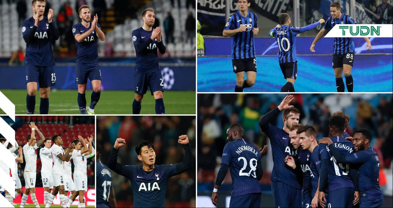 PSG 1-0 Brujas; E. Roja 0-4 Tottenham; Atalanta 1-1 Man. City, Dinamo Zagreb 3-3 Shakhtar.