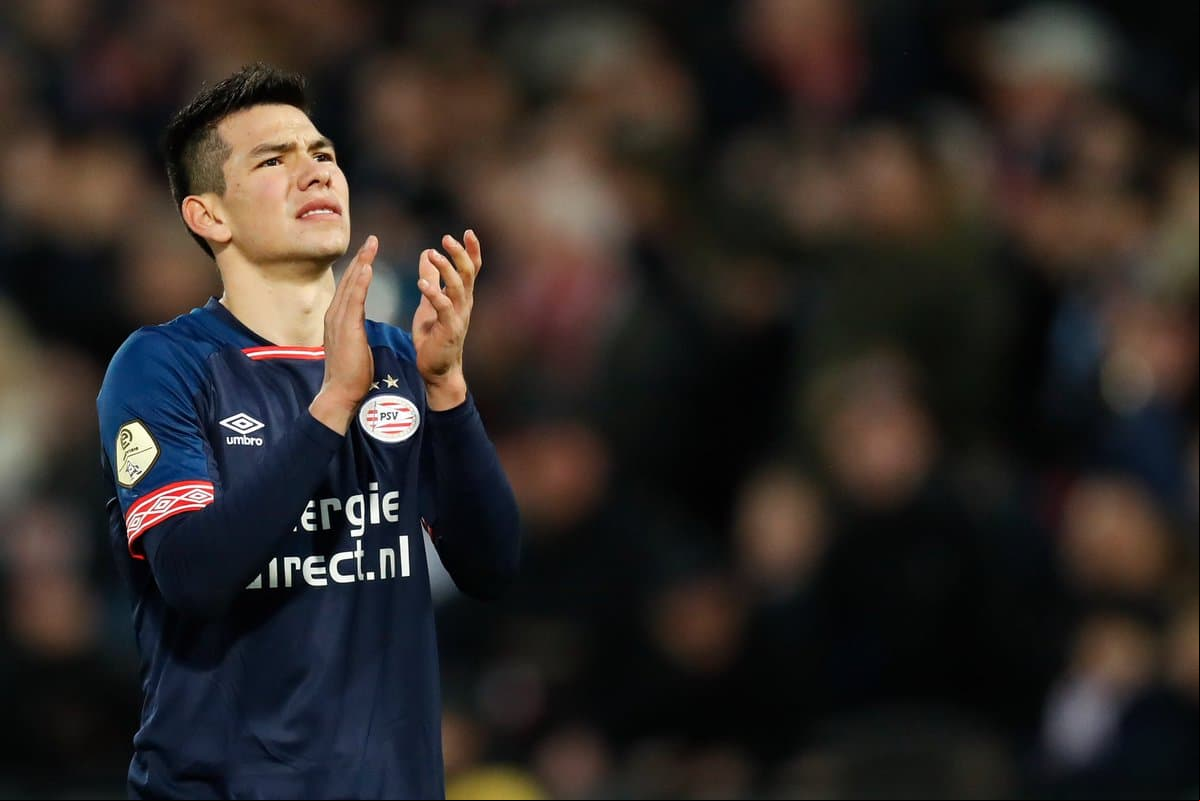 No fue un buen día para Hirving Lozano (en la foto) y Erick Gutiérrez, el PSV cayó 2-1 como visitante ante el Feyenoord con ambos en el campo; Chucky titular y Gutiérrez ingresó en el minuto 68.
