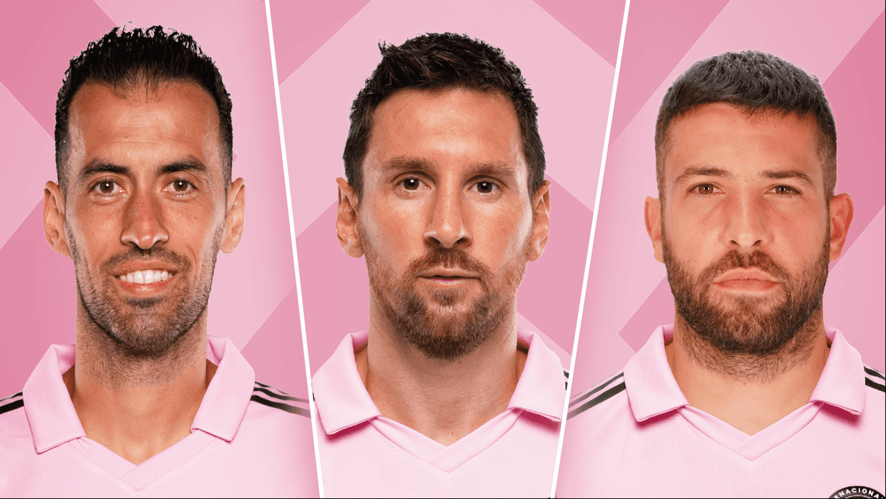 Jordi Busquets, Lionel Messi y Jordi Alba, nuevas figuras de Inter Miami CF.