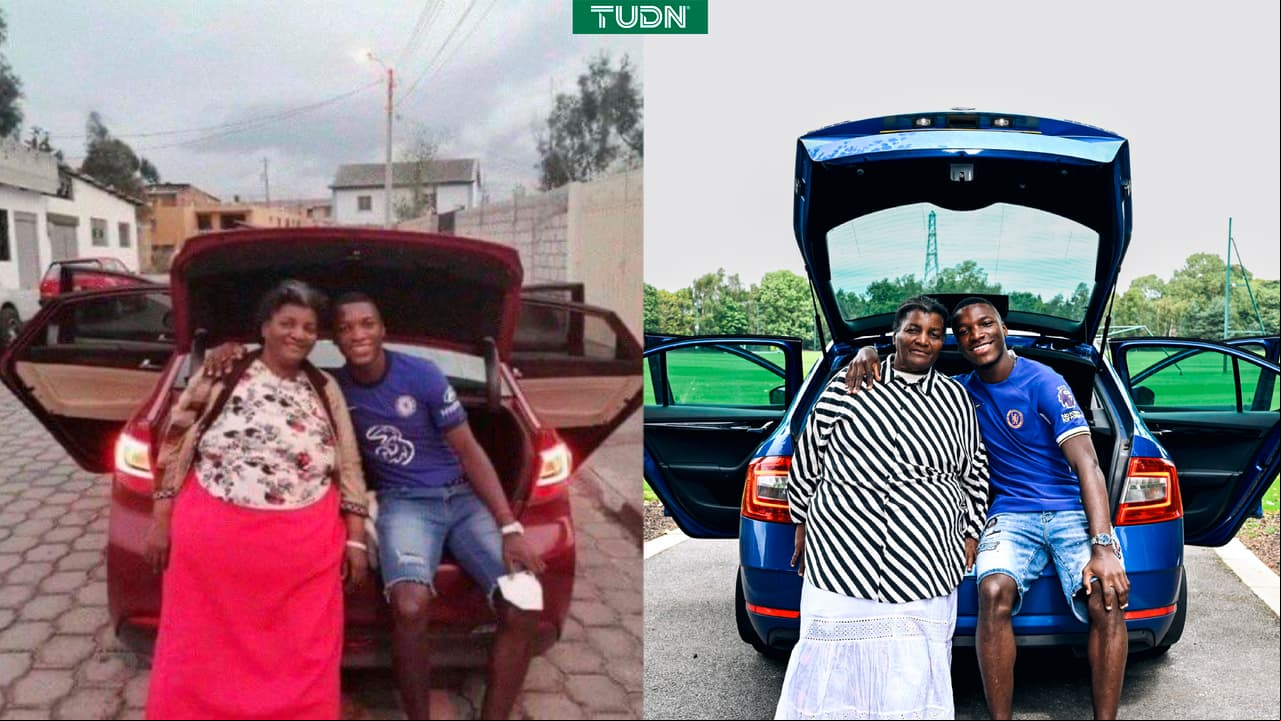 Chelsea recrea emotiva foto de Moisés Caicedo con su mamá tras anunciarlo