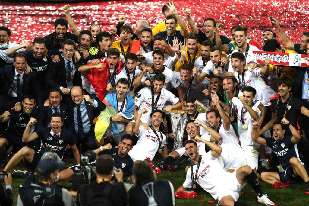 Las postales de la celebración del cuadro de Lopetegui tras imponerse al Inter en la final.
