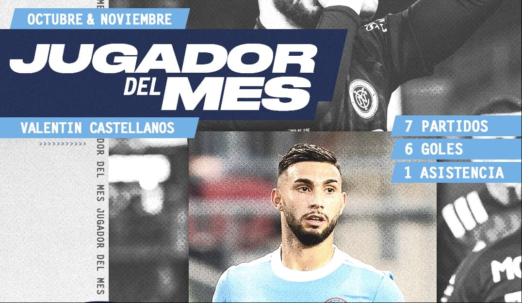 Dueño del Botín de Oro 2021, Valentín Castellanos es Jugador del Mes