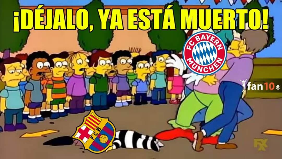 Tras recibir la histórica goleada, el conjunto culé se ha convertido en el blanco de los memes en las redes sociales.
