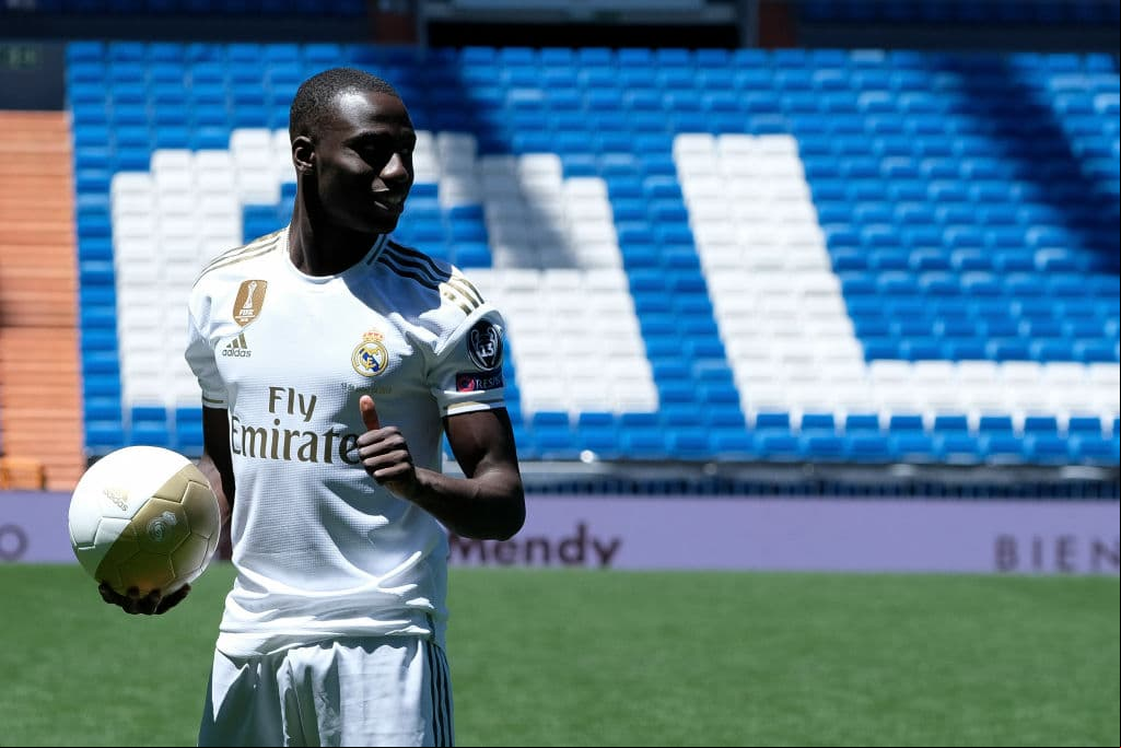 Ferland Mendy presented as new player of Real Madrid CF at Estadio Santiago Bernabeu on June 19, 2019 in Madrid, Spain. (Photo by Oscar Gonzalez/NurPhoto via Getty Images)