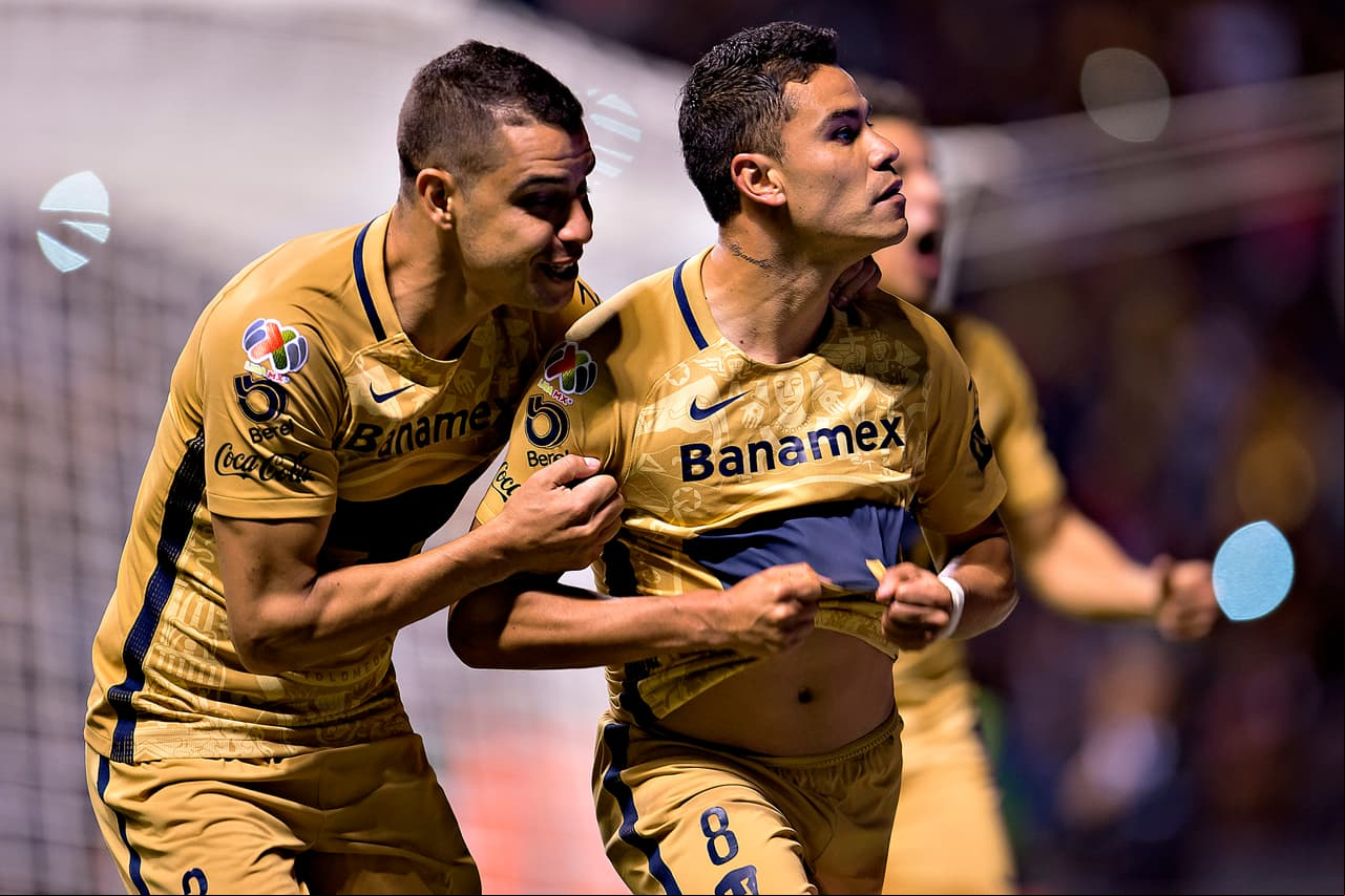 Photo during the match Puebla vs Pumas during the Apertura 2016 Liga MX,at Cuauhtemoc Stadium, in the photo: Foto durante el partido Puebla vs Pumas durante el Apertura 2016 de la Liga MX, en el Estadio Cuauhtemoc, en la foto: Festejo de Gol Pablo Barrera Pumas 20/11/2016/ MEXSPORT/Osvaldo Aguilar