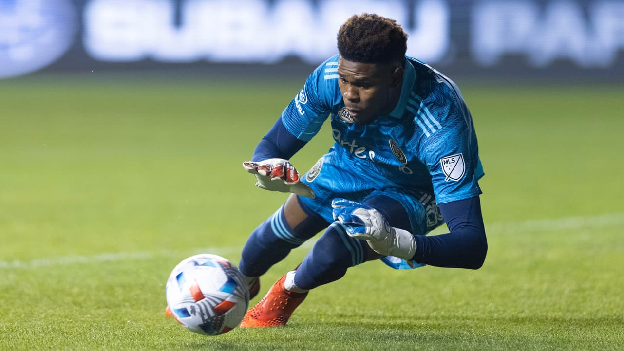 El portero Andre Blake intentará parar los ataques de New York Red Bulls.
<br>