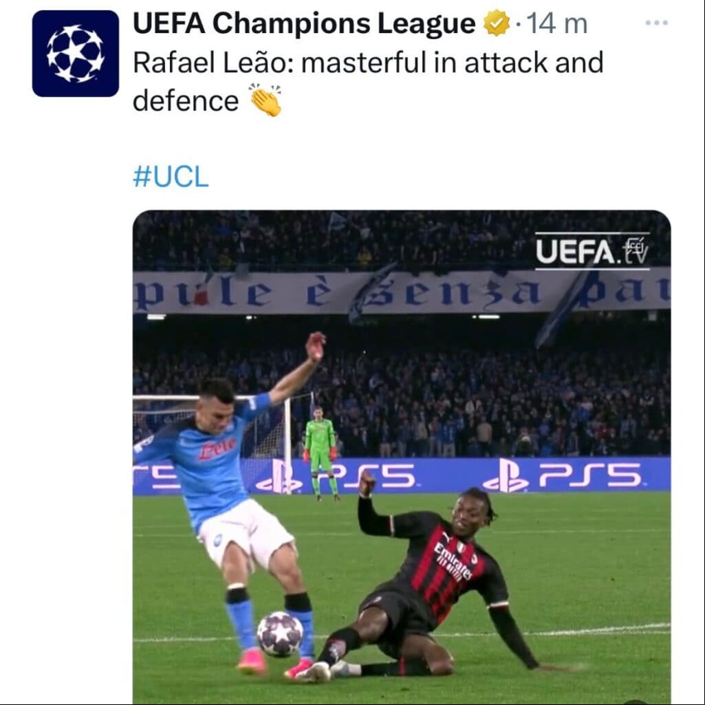 Champions League festeja 'penal' al 'Chucky' Lozano y borra la publicación