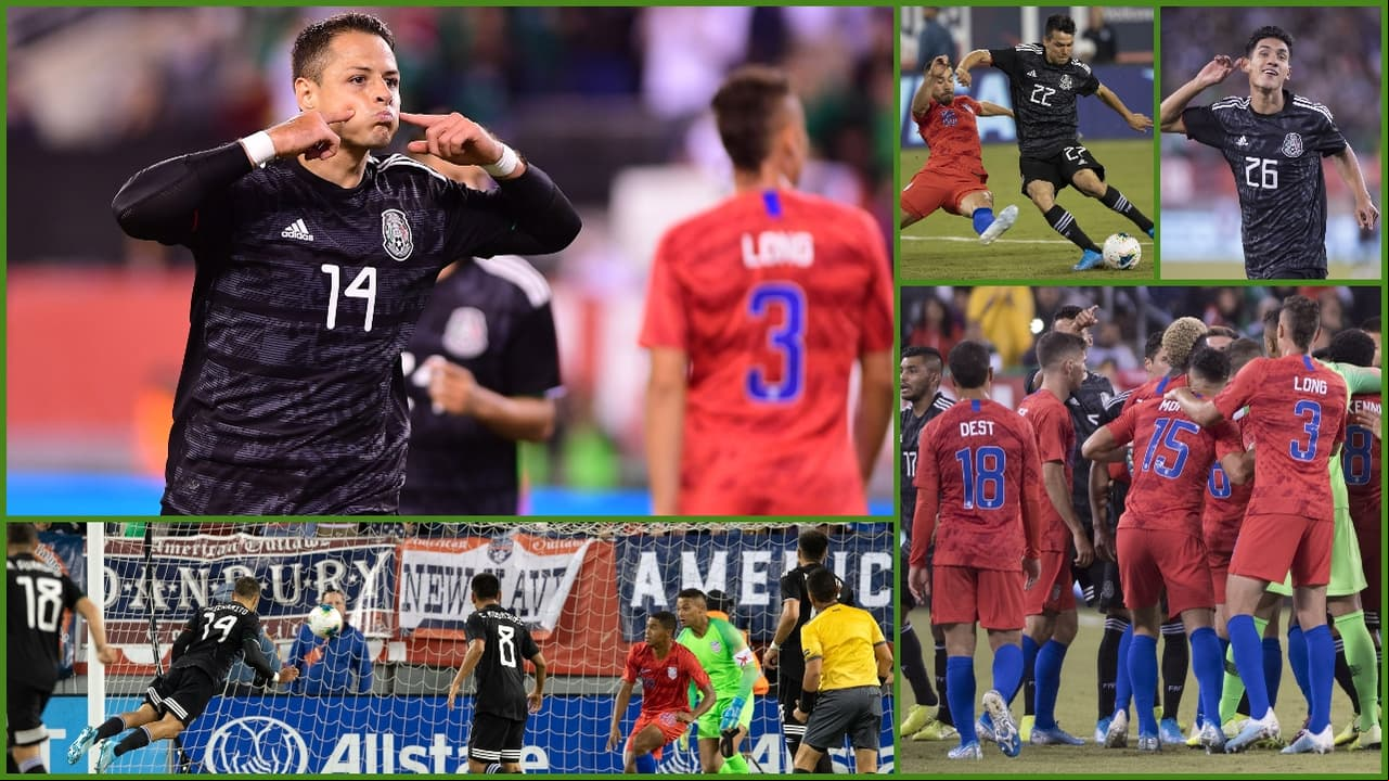 Con goles de Chicharito Hernández, Érick Gutiérrez y Uriel Antuna, México vence 3-0 al equipo de las barras y las estrellas; Orozco atajó un penal.