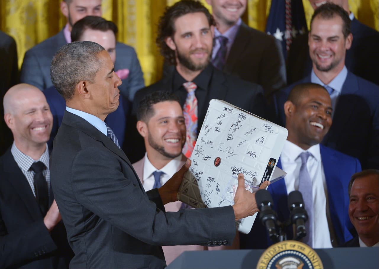 Obama recibió al equipo en la Casa Blanca por tercera vez en cinco años.