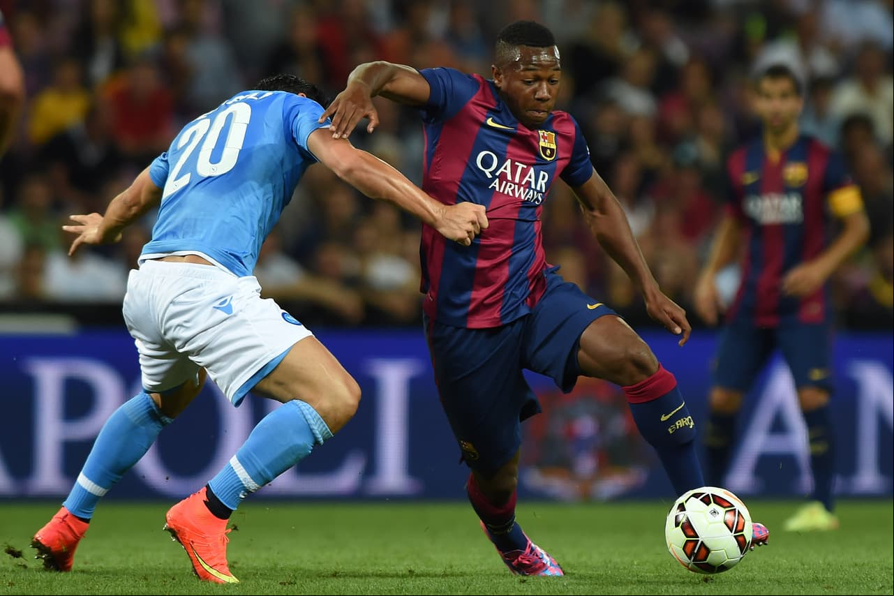 Adama Traoré fue campeón de Youth League en 2014 con el Barcelona pero tras despuntar en el Barça B salió por 10 millones al Aston Villa. Actualmente es compañero de Raúl Jiménez en Wolves.