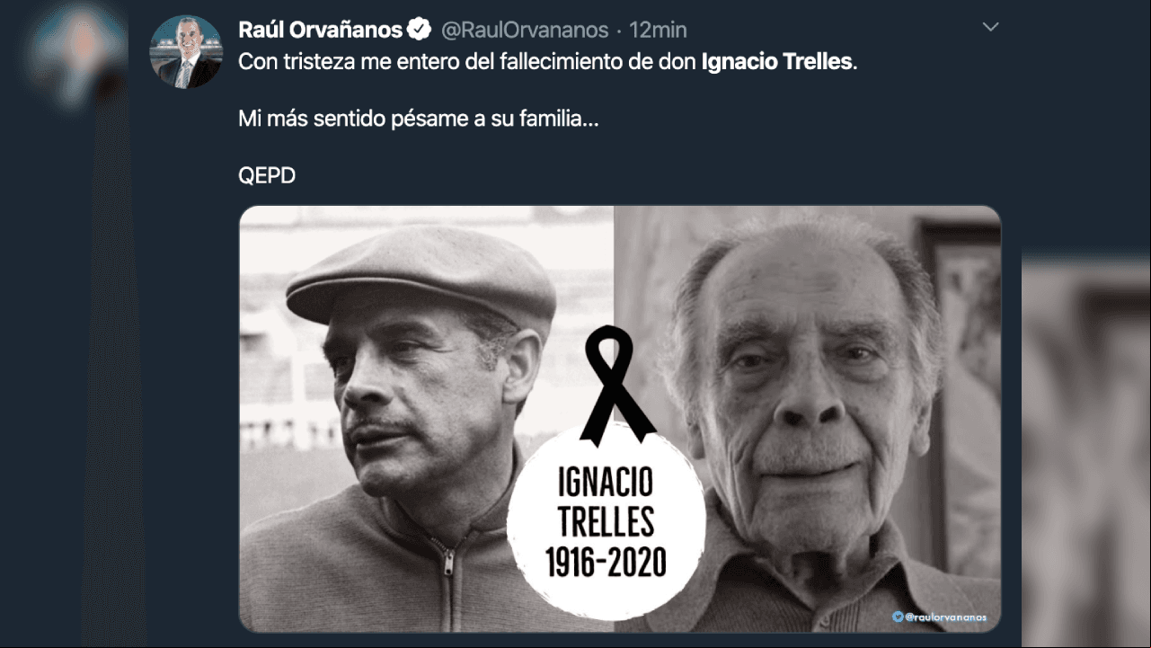 Así reacciona el mundo futbolístico ante el fallecimiento de Ignacio Trelles a sus 103 años.