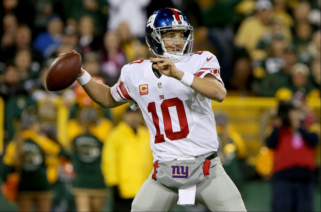 <b>#9: Eli Manning</b>
<br>46,428 yards (2004-2016*) — hasta la Semana 9